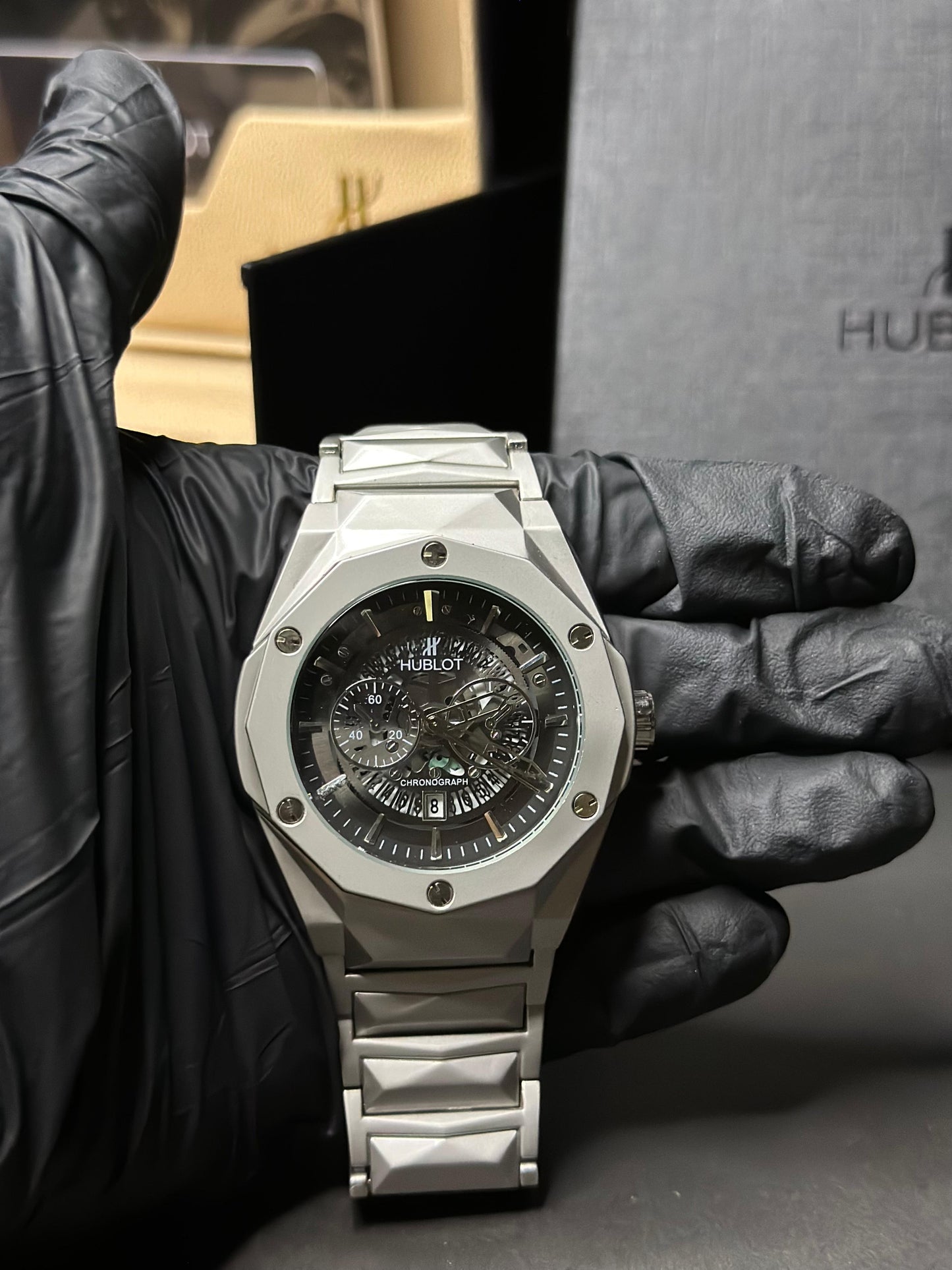 Hublot Cut Skeleton Black Dial