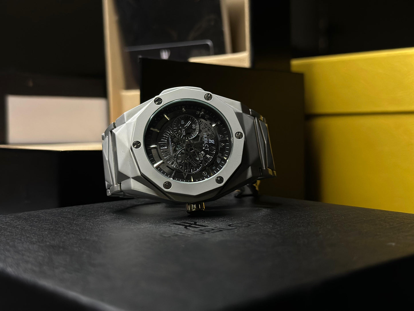 Hublot Cut Skeleton Black Dial